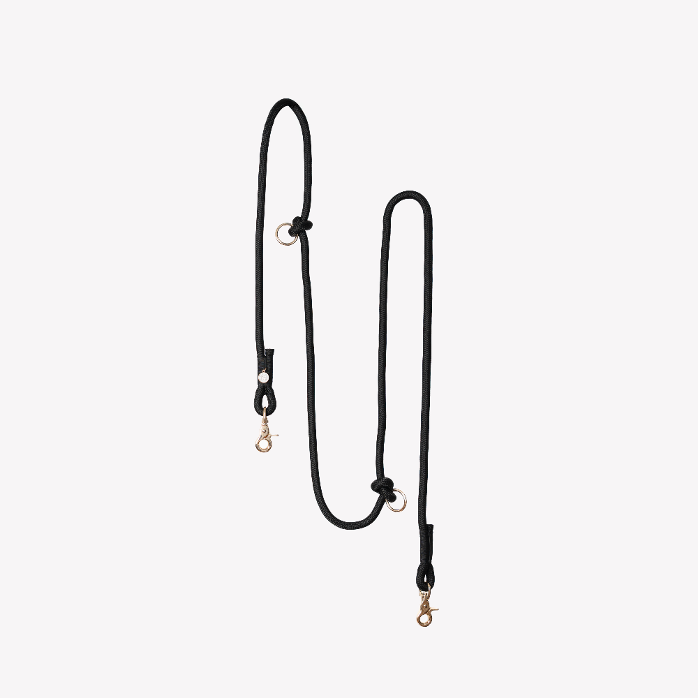 Hands Free Braided Dog Leash | Black | 8ft Length