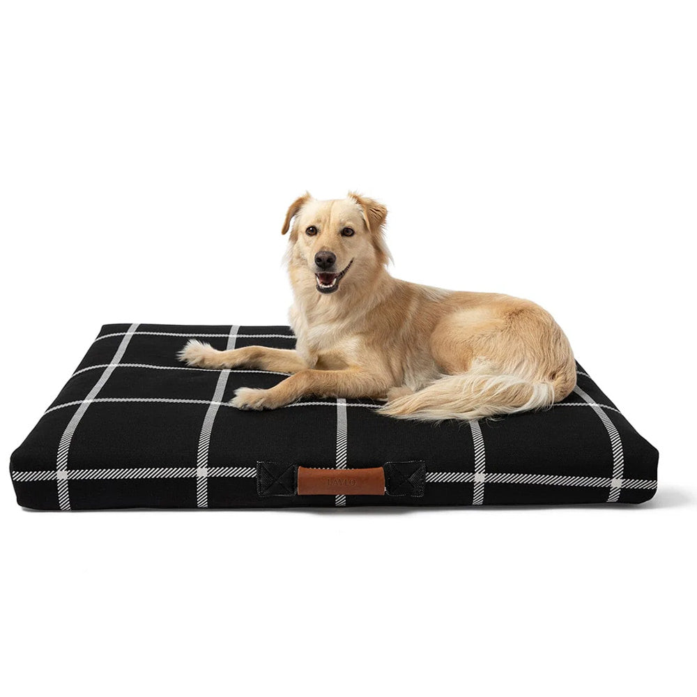 Black Plaid | Designer Dog Bed – Orthopedic, Washable & Removable Cover