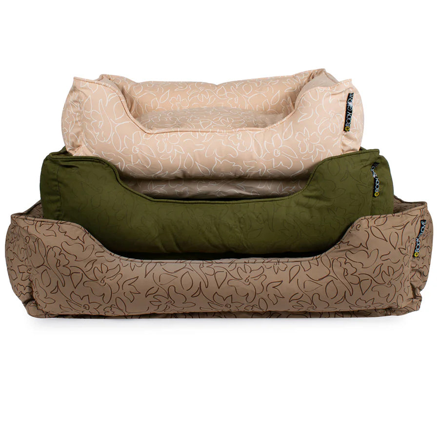 Body Glove Cotton Canvas Bolster Dog Bed - Paintflower Kuddler For Medium To Large Dogs