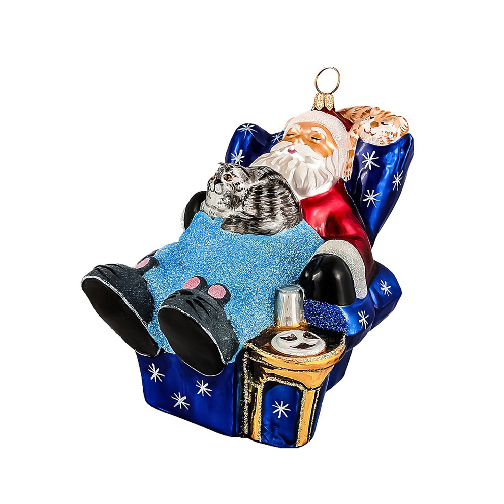 Santa With Cats | Christmas Ornament For Cat Lovers