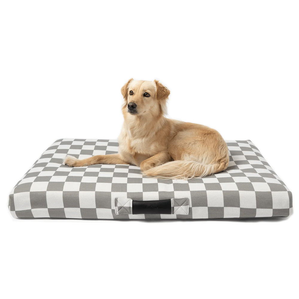 Gray Checker | Designer Dog Bed – Orthopedic, Washable & Removable Cover