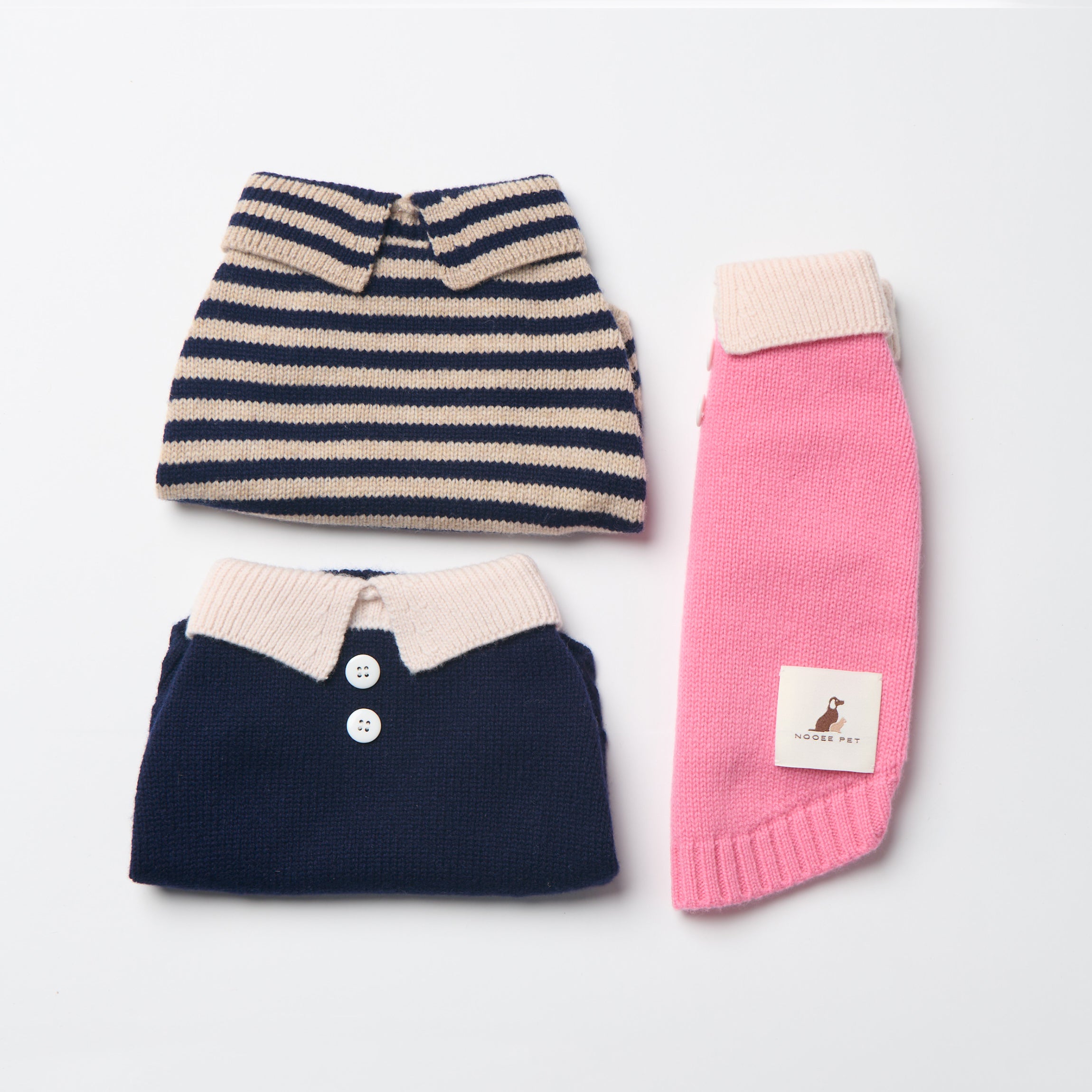 Nooee Small Polo Wool Sweater For Cats & Dogs | 100% Wool Knit