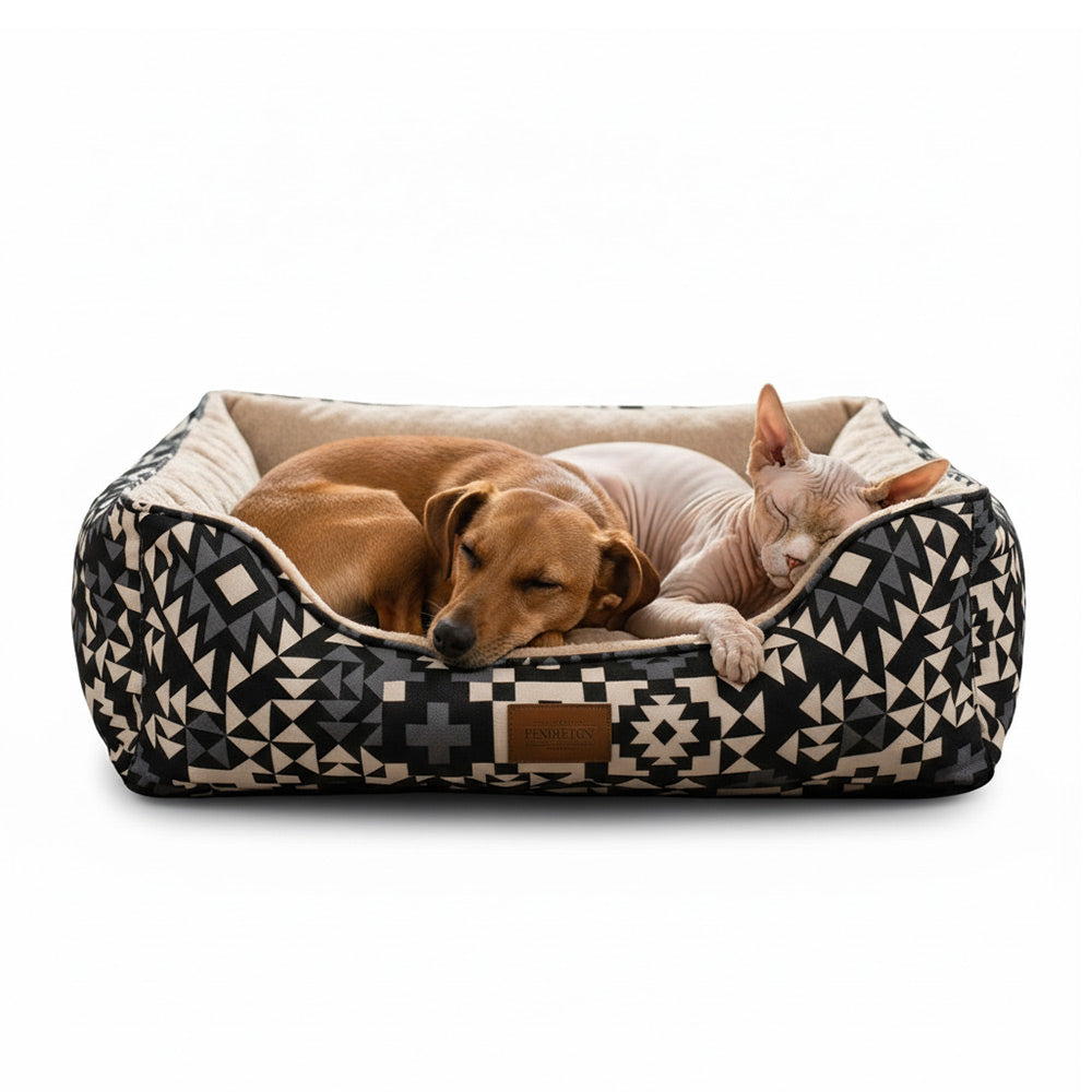 Pendleton Kuddler Bolster Dog Bed – Faux Fur Luxury with Washable Cover