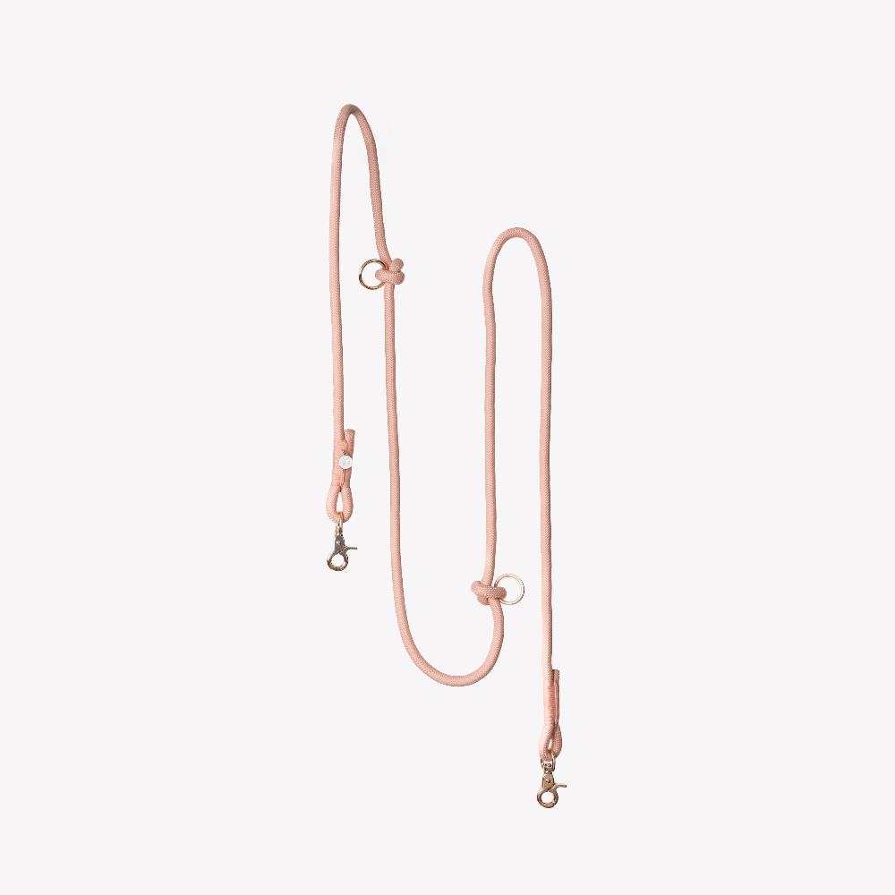 Hands Free Braided Leash 8ft Long| Chic Powder Rose Color