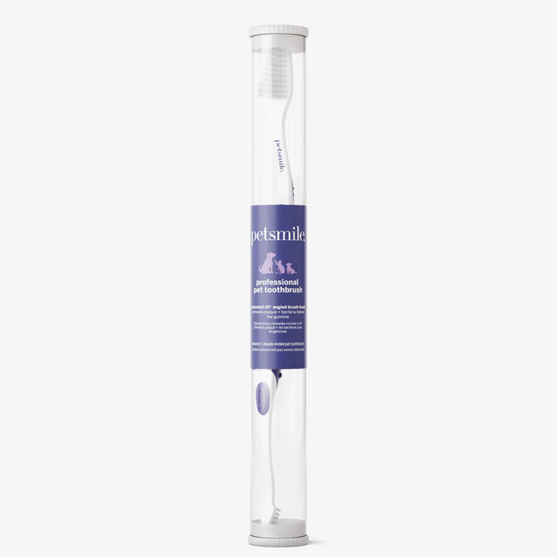Professional Pet Toothbrush - Patented 45° Dual-Ended Brush Head For Cats & Dogs