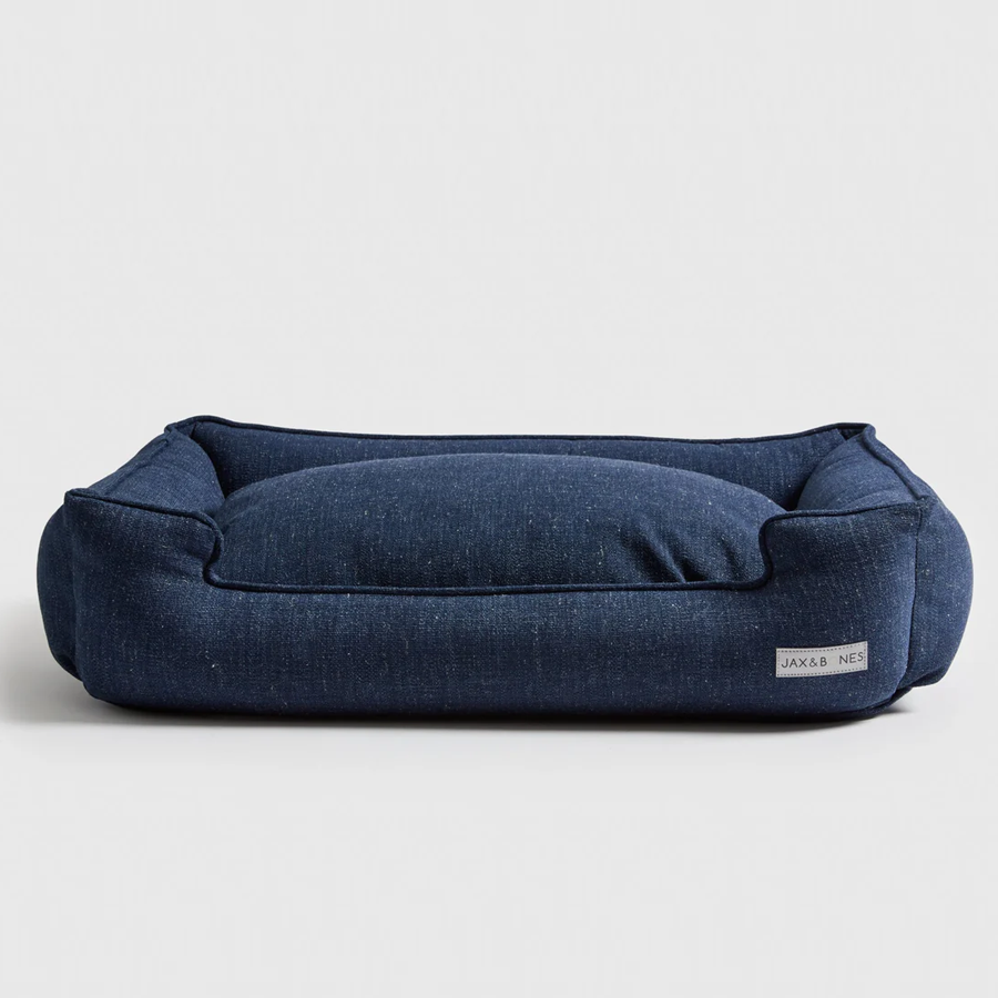 Warby Navy Dog Bed | Hypoallergenic Fill